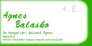agnes balasko business card