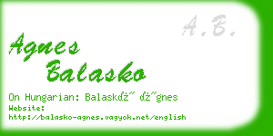 agnes balasko business card